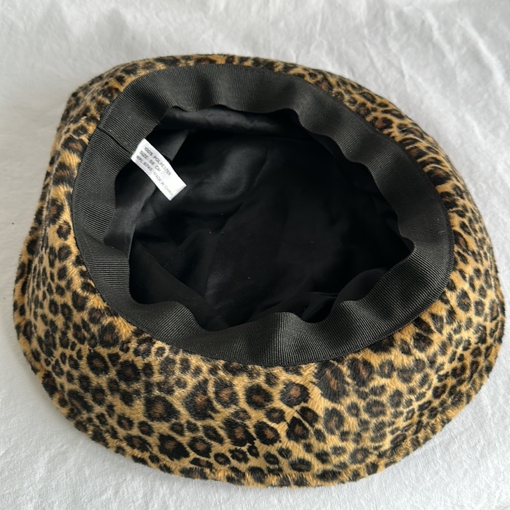 Velour leopard print bucket hat, size 58 cm - Picture 4 of 5